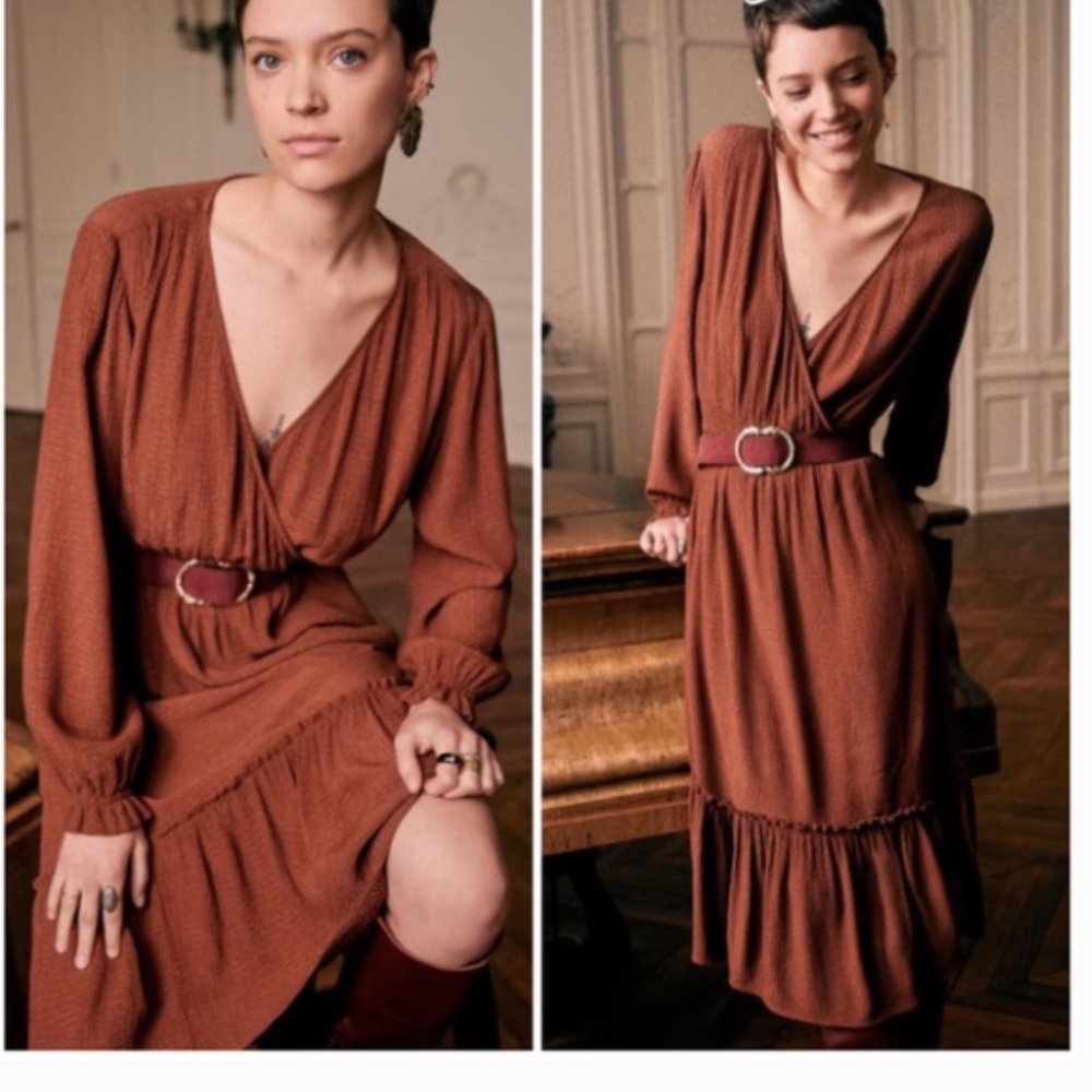 Sezane Brown Mini Dress
